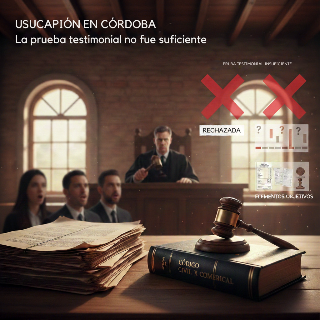 Usucapión en Córdoba: por qué la prueba testimonial no fue suficiente